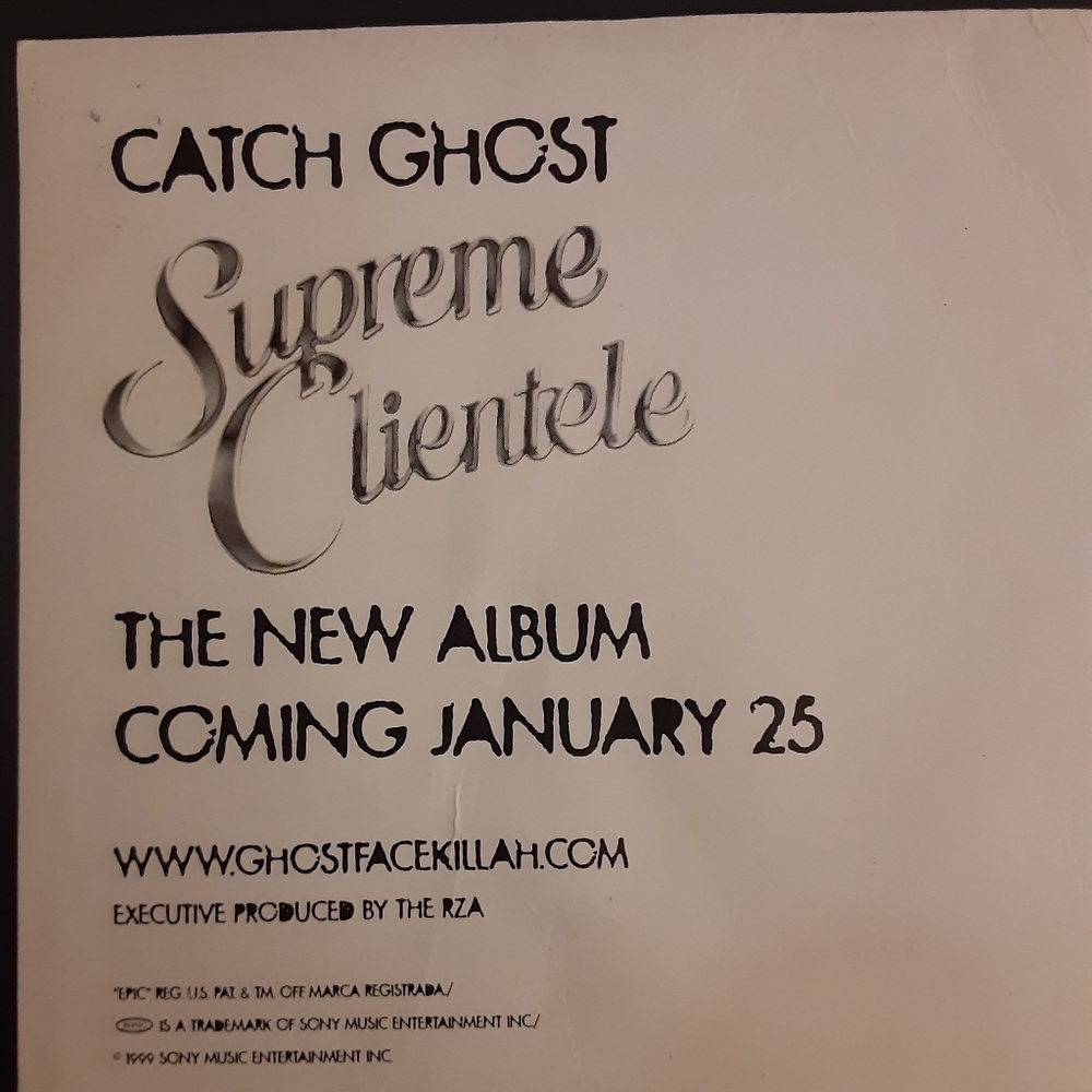 Vintage 90's Ghostface Killah Promo Sticker Wu Tang Clan hip hop Nas Supreme - Picture 2 of 2